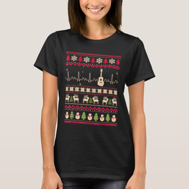 Camiseta Guitarra: Navidades Guitarra Feo Navidad Musi (Anverso)
