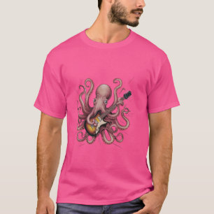 Camiseta Guitarra Octopus Novedad Rock Music Band Concert F