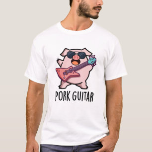 Camiseta Guitarra Porcina Funny Rock Guitar Pig Pun