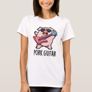 Camiseta Guitarra Porcina Funny Rock Guitar Pig Pun