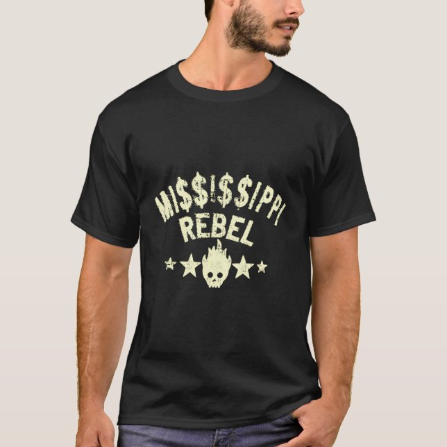 Camiseta Guitarra Rebelde Mississippi (Anverso)