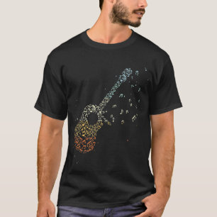 Camiseta Guitarra Regalos Hombres Música Notas Música Mú