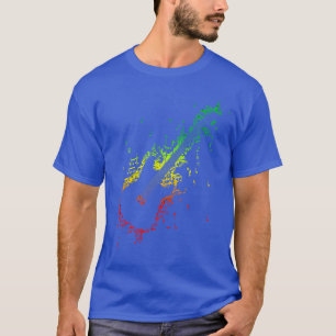 Camiseta Guitarra Reggae Rasta Rastafari Música de Raíces N
