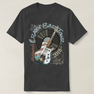 Camiseta Guitarra retra y disco de vinilo de la bandera