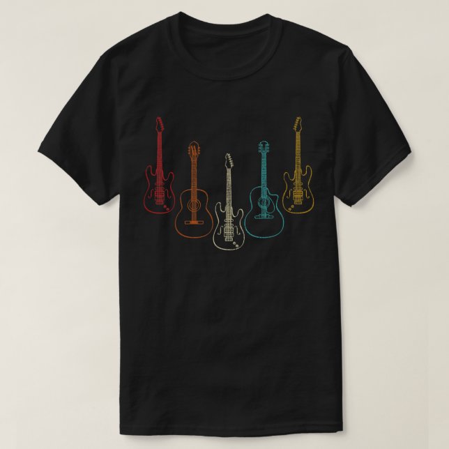 Camiseta Guitarra retro (Diseño del anverso)