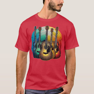 Camiseta Guitarra retro acústica guitarra vintage música Gu