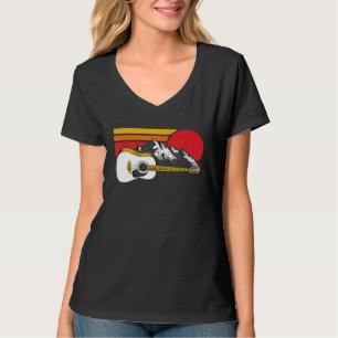 Camiseta Guitarra Retro Acústica Montañas Sun Surf Style Gr