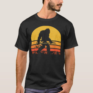 Camiseta Guitarra Retro Bigfoot, Rocker Vintage Sasquatch