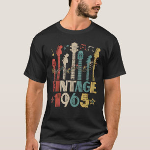 Camiseta Guitarra Retro Vintage 1965 Lover 1965 Cumpleaños