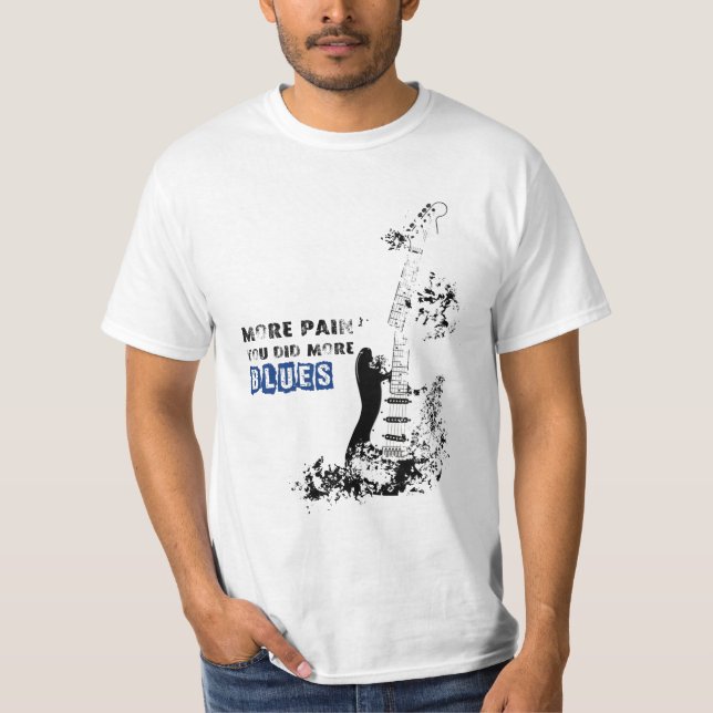 Camiseta Guitarra rota, Blues Guitarist Tee para hombres (Anverso)
