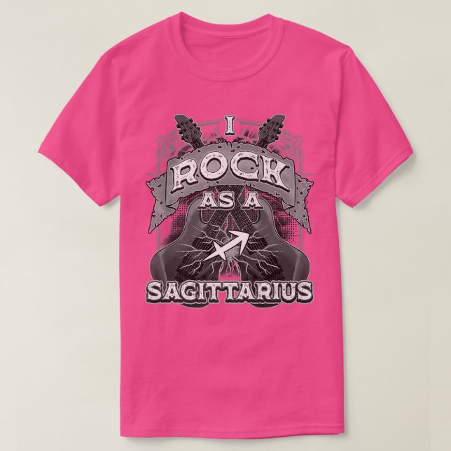 Camiseta Guitarra Sagittariana Que Rocío Como Zodiaco Sagit (Diseño del anverso)