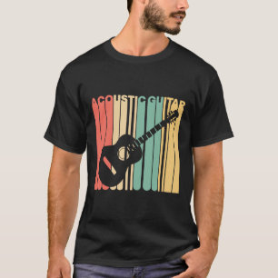 Camiseta Guitarra: Silho de guitarra acústica de estilo ret