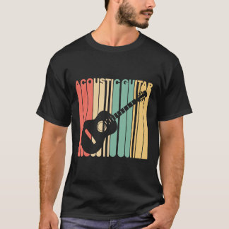 Camiseta Guitarra: Silho de guitarra acústica de estilo ret