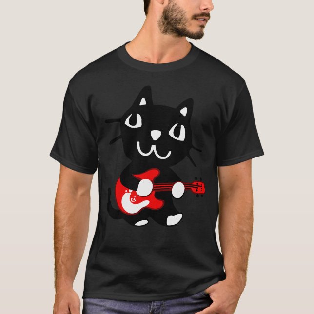 Camiseta Guitarra simple para jugar al gato (Anverso)