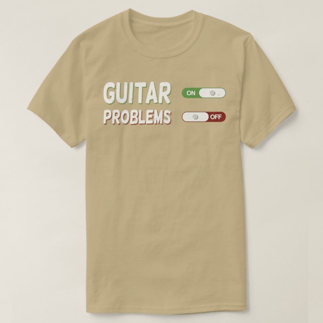 Camiseta Guitarra Sobre Problemas Apagados (Diseño del anverso)