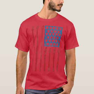 Camiseta Guitarra T de rock de bandera estadounidense 1444