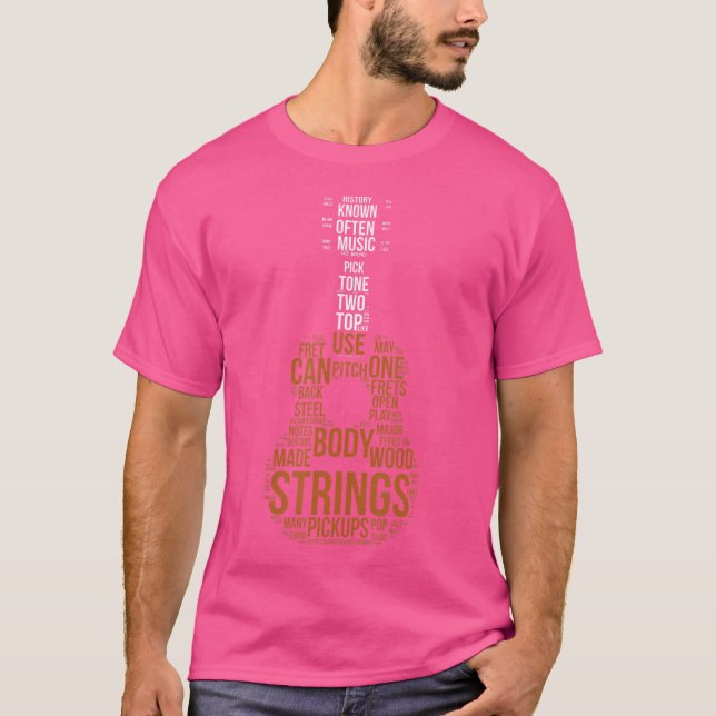Camiseta Guitarra Términos Word Cloud Acoustic Guitar Gift  (Anverso)
