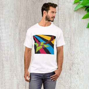 Camiseta Guitarra vibrante con rayas geométricas
