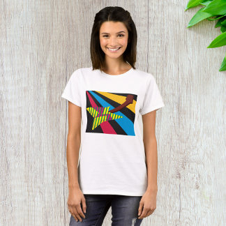 Camiseta Guitarra vibrante con rayas geométricas