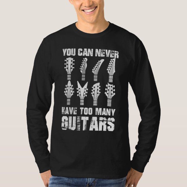 Camiseta Guitarra Vintage: Nunca Se Puede Tener Demasiados  (Anverso)