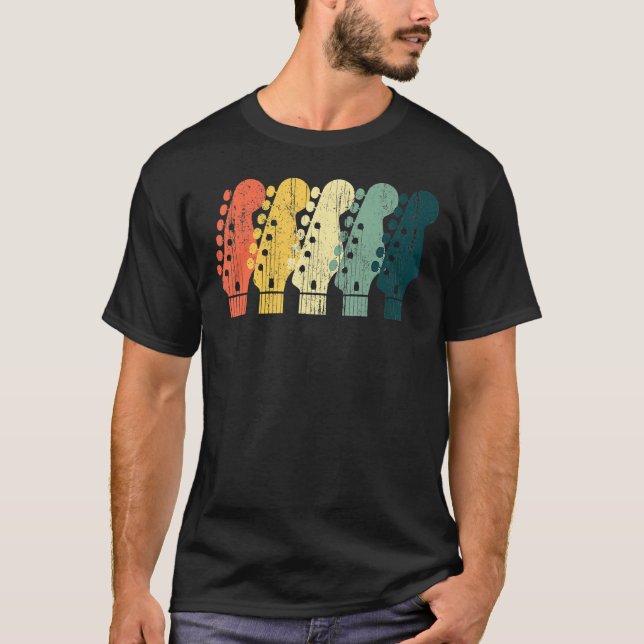 Camiseta Guitarra Vintage Para Hombres Mujeres Música Band  (Anverso)