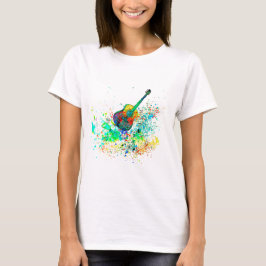 Camiseta Guitarra y acordes salpicadura