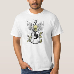 Camiseta guitarra y cráneo