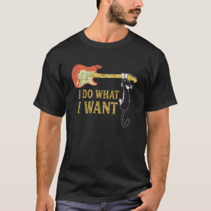 Camiseta Guitarra y gato Gato Meowy Hago lo que quiero Gato