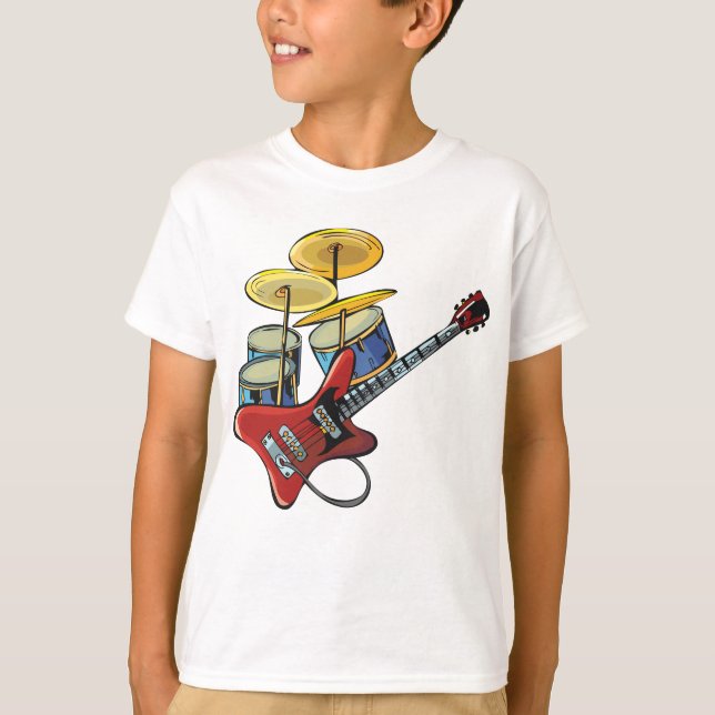 Camiseta Guitarra Y Tambores Eléctricos (Anverso)
