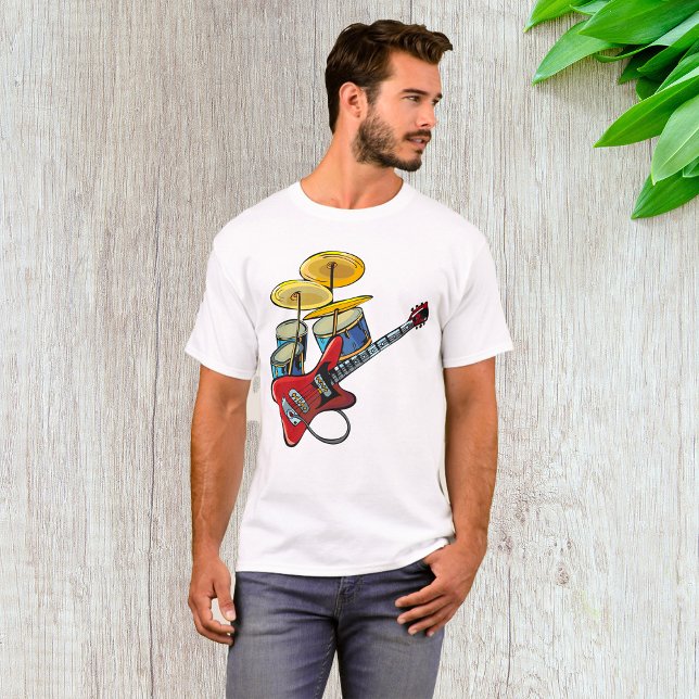 Camiseta Guitarra Y Tambores Eléctricos (Subido por el creador)