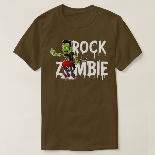Camiseta Guitarra zombie Música de Halloween sin muertos  (Diseño del anverso)