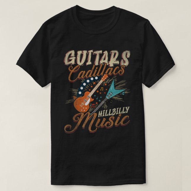 Camiseta Guitarras Cadillacs Música Hillbilly (Diseño del anverso)