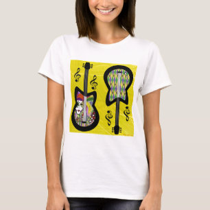 Camiseta Guitarras Coloridas de Mardi Gras