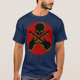 Camiseta Guitarras con cráneo y cruzadas