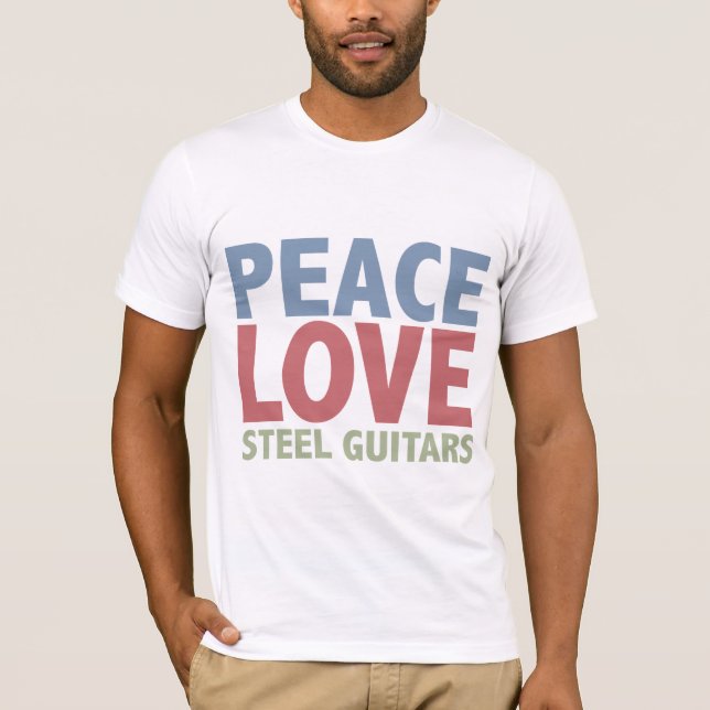 Camiseta Guitarras de acero del amor de la paz (Anverso)
