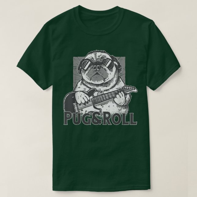 Camiseta Guitarras de pug y roll (Diseño del anverso)
