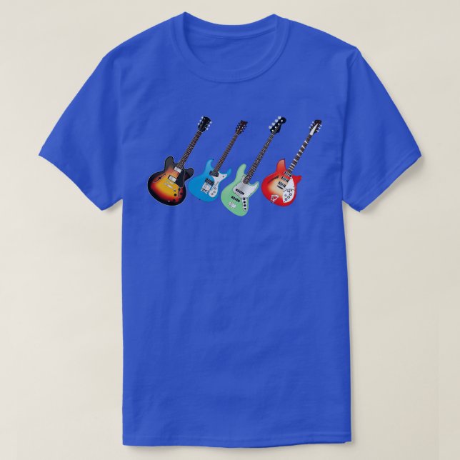 Camiseta Guitarras eléctricas de época (Diseño del anverso)