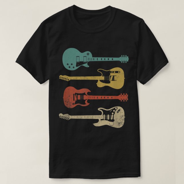 Camiseta Guitarras eléctricas de época (Diseño del anverso)