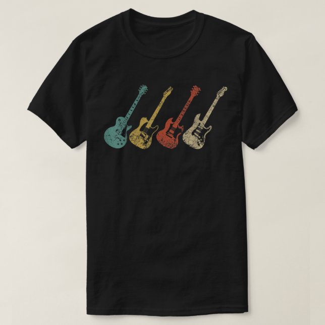 Camiseta Guitarras eléctricas de época, mujeres con problem (Diseño del anverso)