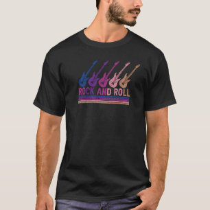 Camiseta Guitarras eléctricas multicolores de rock y rollo