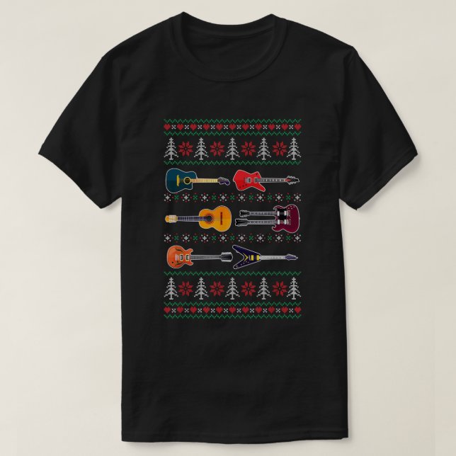 Camiseta Guitarras Feliz Navidad (Diseño del anverso)