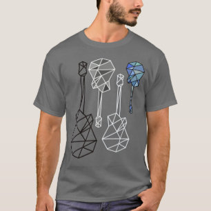 Camiseta guitarras geométricas modernas y frescas, música