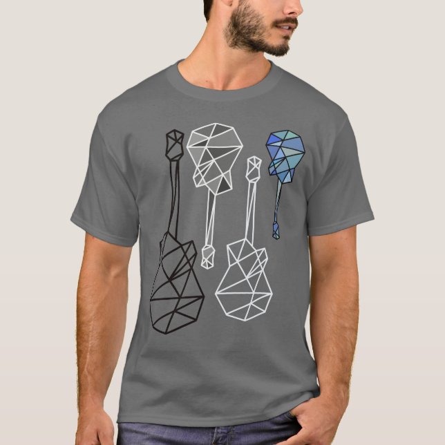 Camiseta guitarras geométricas modernas y frescas, música (Anverso)