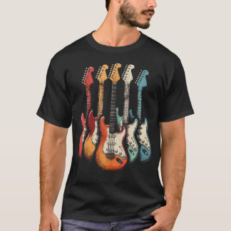 Camiseta Guitarras Guitarristas Música Retro Guitarra