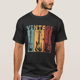 Camiseta Guitarras vintage para músicos y guitarristas blan
