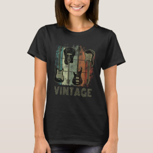 Camiseta Guitarras vintage para músicos y guitarristas blan