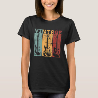 Camiseta Guitarras vintage para músicos y guitarristas blan