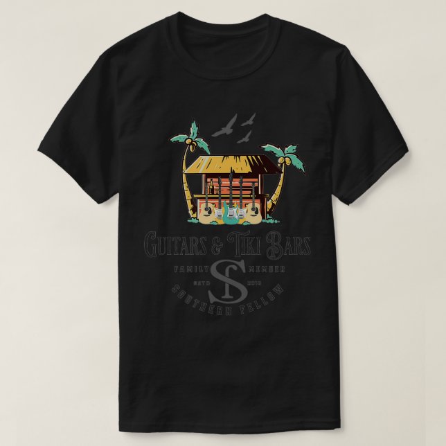 Camiseta Guitarras y bares de Tiki (Diseño del anverso)