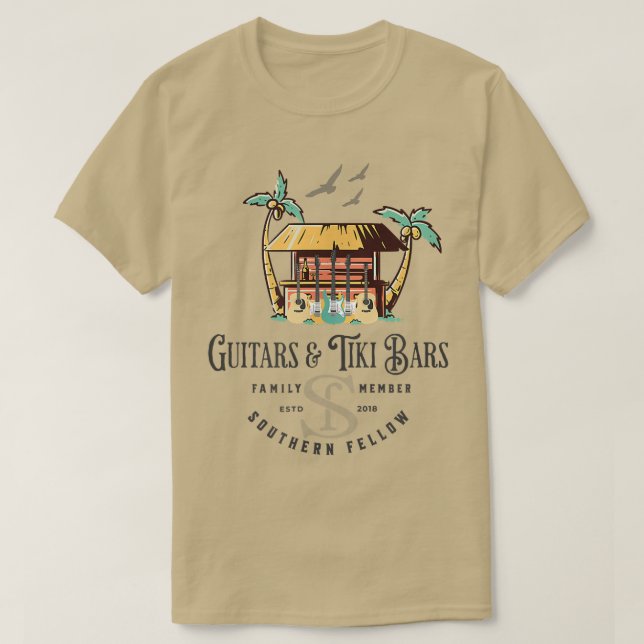 Camiseta Guitarras y bares de Tiki 1546 (Diseño del anverso)