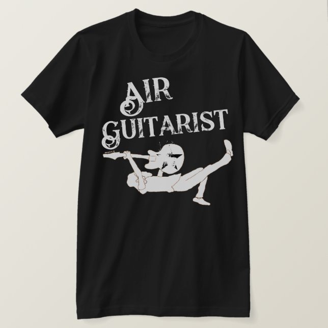 Camiseta Guitarrista de aire de Rock Clásico Legendario  (Anverso del diseño)